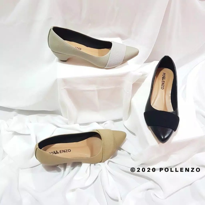 Pollenzo ALISHA Sepatu Kerja Wanita Pantopel Plat Karet