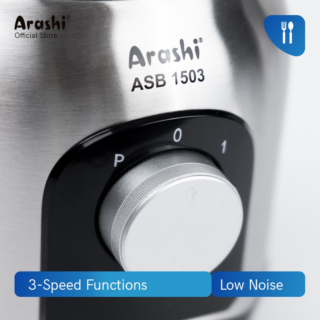 Arashi Stand Blender ASB 1503 Pelumat/ Jar Kaca/ 3 Mode Kecepatan-3