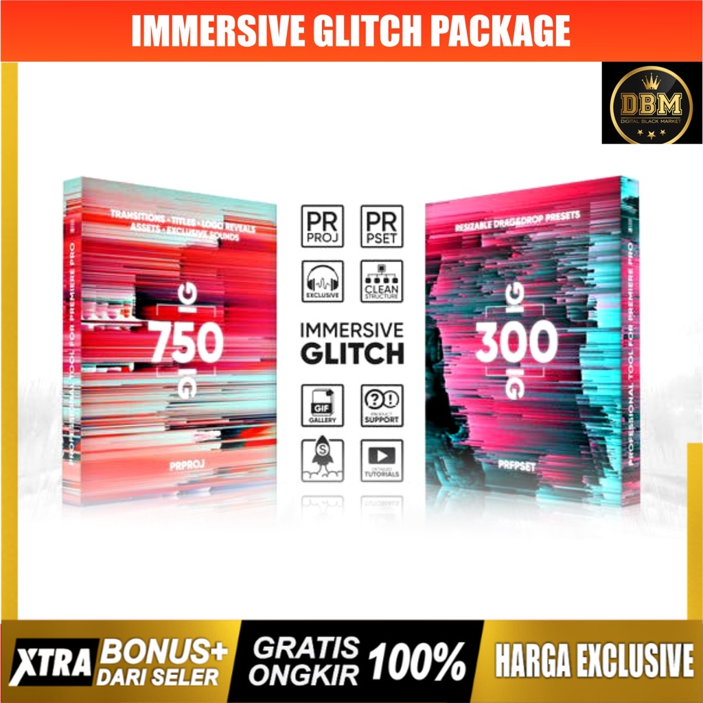 RDYFX - Immersive Glitch Package - Premiere Pro Project Files