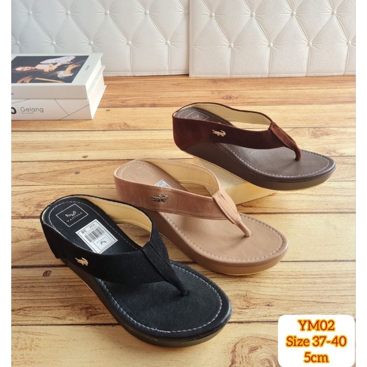 ABBUSHOES Ym 02 Wedges Sandal Sintetis Nyaman 5cm