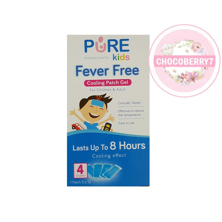 Purebaby Pure kids Fever Free / Plester Penurun Panas Isi 4 Pcs (Box)