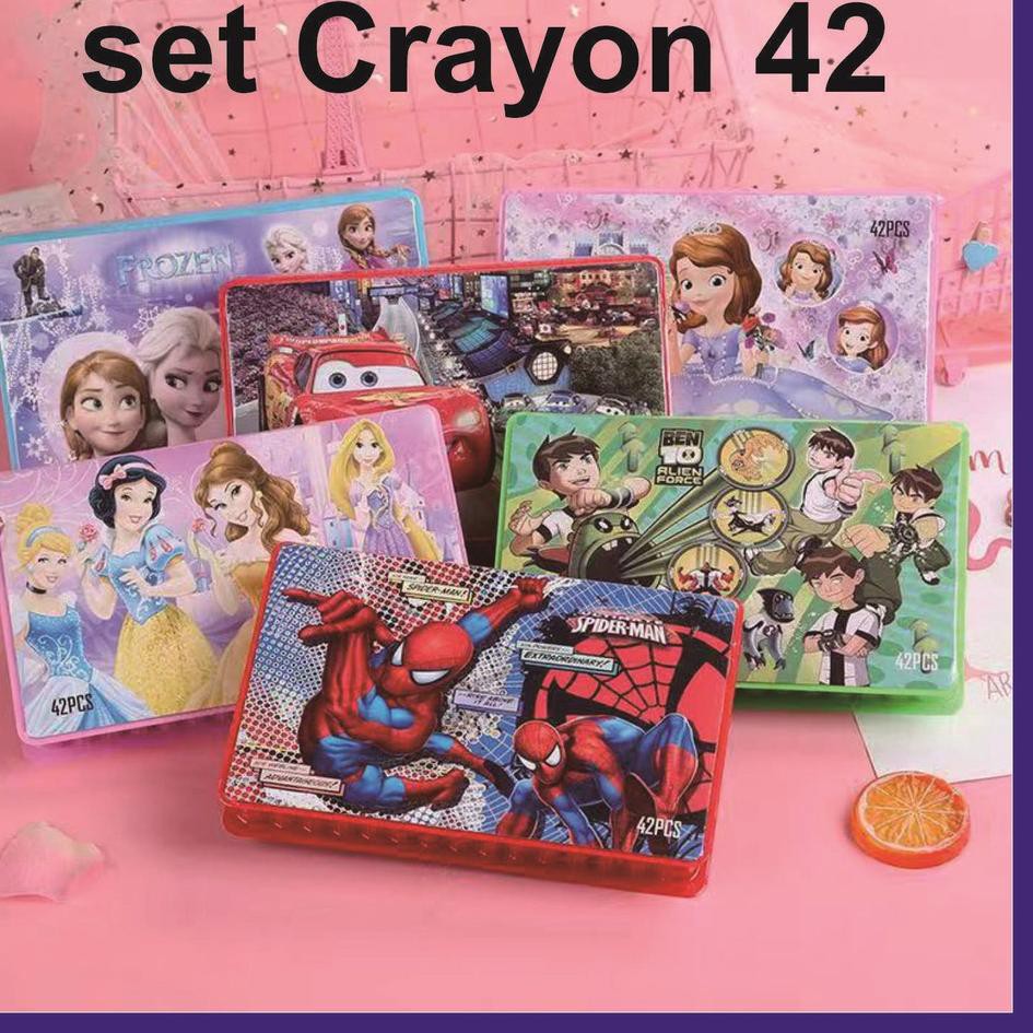 

IHP Crayon 42 set alat melukis 42 warna mewarnai tulis menggambar anak hadiah lengkap murah krayon ➣