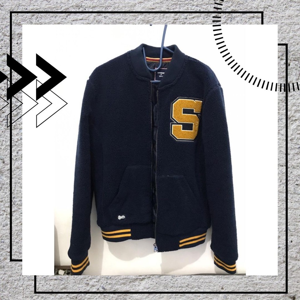Preloved SUPERDRY Sherpa Varsity Bomber Jacket - XS