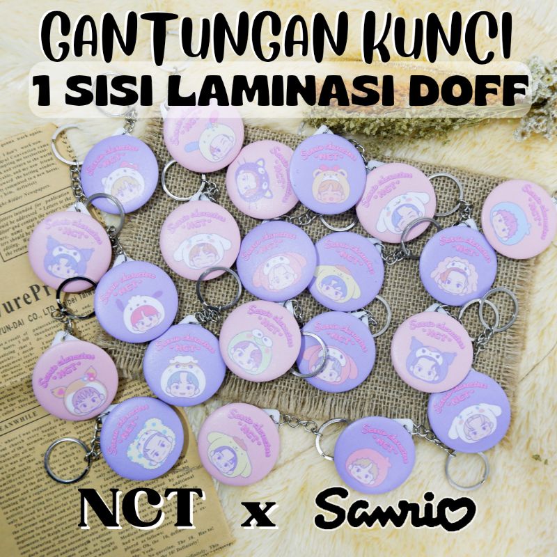 [ NCT ALL ] Keychain NCT x Sanrio Hello Kitty Gantungan Kunci 1 Sisi Ganci Doff Keyring Keychain Kor