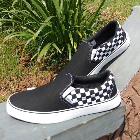 SEPATU VANS SLIPON CATUR SLIP ON CHECKERBORAD SELOP SEPATU TANPA TALI