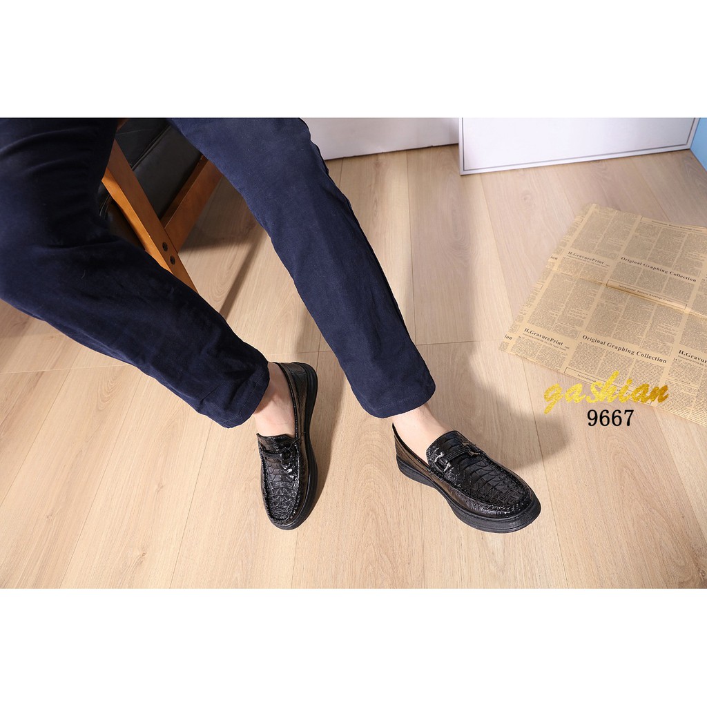 SEPATU LOAFERS PRIA KASUAL SEPATU KULIT CROCO # 9667 #