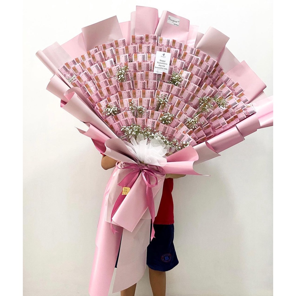 Money Bouquet/Bucket uang isi Rp 100.000,-