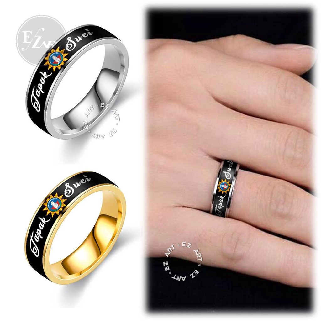 CINCIN SIMPLE CUSTOM TEMA SILAT TAPAK SUCI TS TITANIUM STAINLESS ANTI KARAT