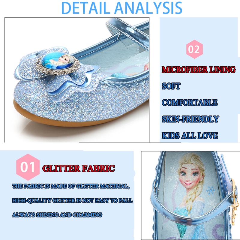 Sepatu Frozen Anak Perempuan 24-37 Sepatu Princess Elsa Anna Girl Party FLAT Shoes Anak