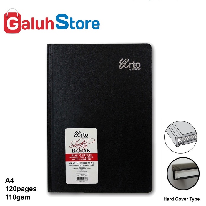 

Sketsagambar- Arto Sketch Book / Sketsa / Buku Gambar A4 Hard Cover 120 Sheets -Buku-Gambar-Sketsa.
