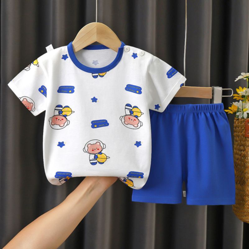 Setelan Anak Laki Laki Perempuan Import Umur 1-5 Tahun Murah Bahan Katun