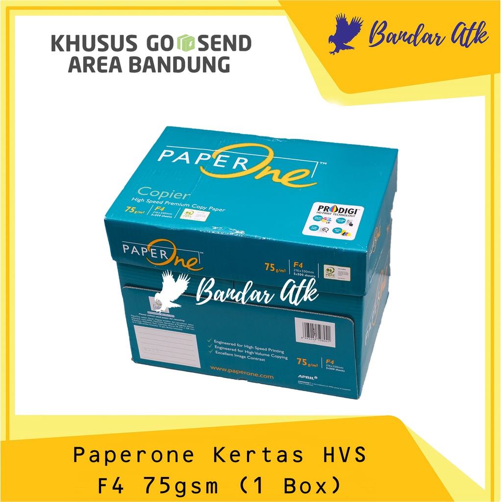

KHUSUS GOSEND!!! Kertas PAPERONE F4 70 Gram Kertas Fotocopy F4 HVS F4 [1 BOX 5 RIM]