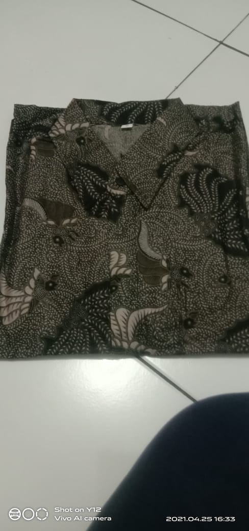 M231 Size S M L Xl Xxl Xxxl Bswart Batik Hrb026 Kenongo Hem Batik Kerang Coklat Abstrak