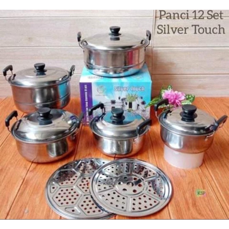 PANCI HIGH POT STAINLESS STEEL 10 Pcs Non Steamer / PANCI HIGH POT STAINLESS STEAMER
