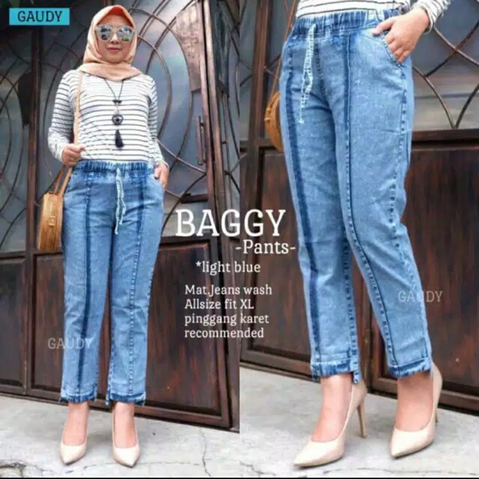 CELANA BAGGY JEANS JONJING JUMBO SNOW ACID | OBBY PANTS JONJING WARNA SNOW