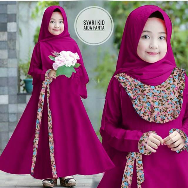PROMO/TERBARU/TERLARIS/(SET) SYAR'I KIDS AIDA FANTA YM/GAMIS ANAK