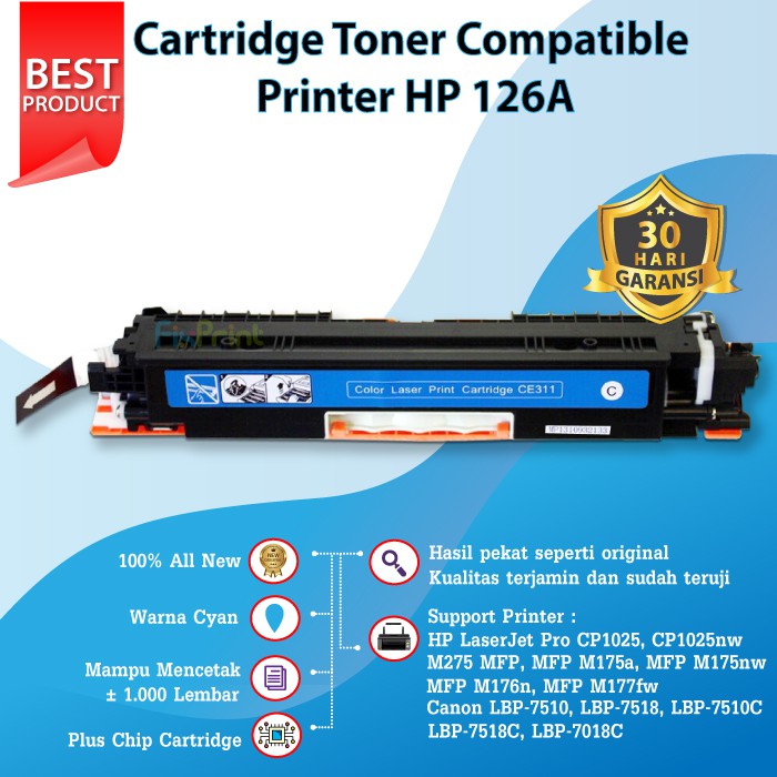 Cartridge Toner Compatible 126A 130A Printer Laserjet CP1025 M175nw M175a M275 Pro 100 MFP M177fw