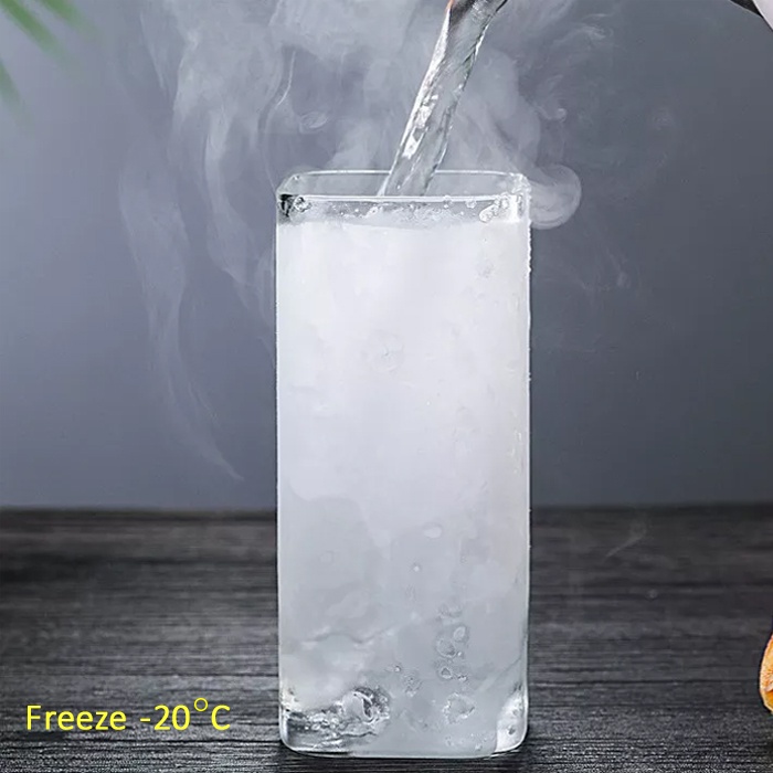 Gelas Mug Unik Kaca Bening Kotak Gelas Es Teh Jus Anti Panas Dingin 250ml dan 400ml