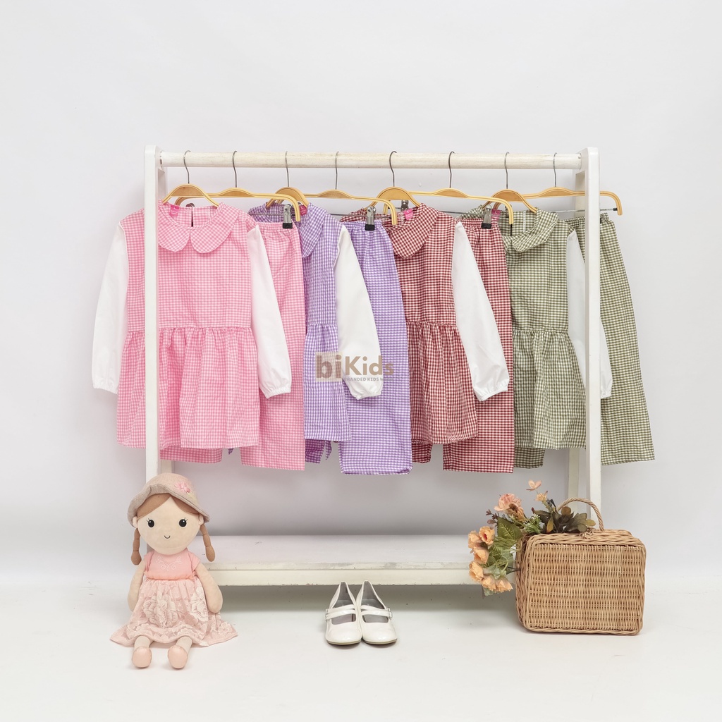 bi.kids ~ setelan tunik anak perempuan/set tunik anak lengan panjang ecer pilih warna dan ukuran