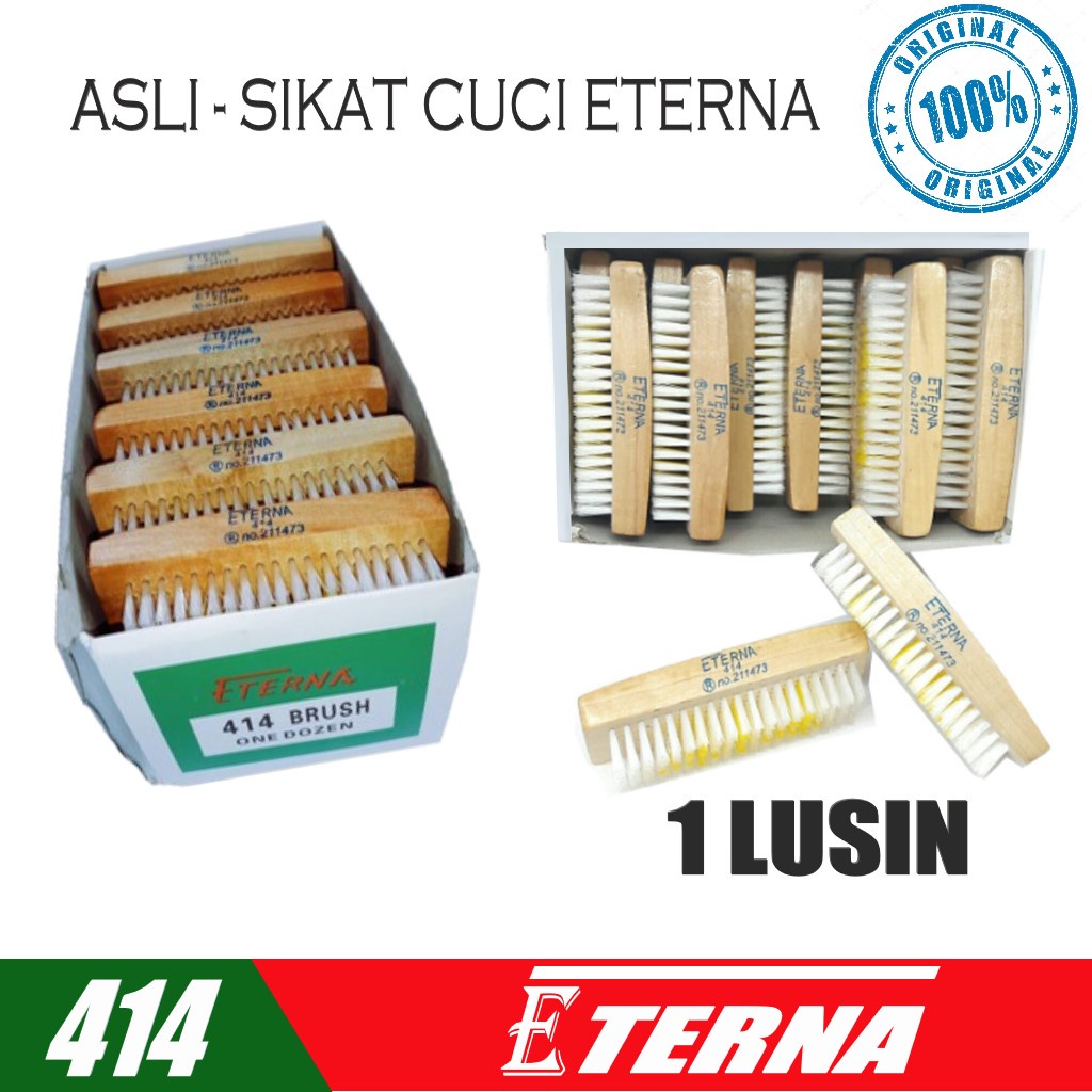 ( GROSIR ) Sikat Cuci Kayu Eterna 414 - ( 1 LUSIN ) Sikat Baju-Karpet-Lantai-Motor dll / Sikat Serba