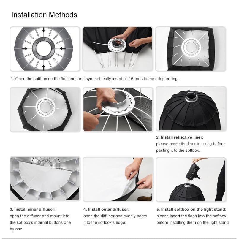 Godox Parabolic Softbox Bowen Mount P90 WITH GRID