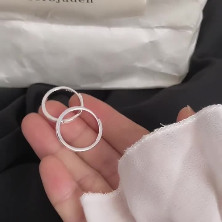AZ252 Cincin Titanium 925 Silver Cincin Pasangan Buram Anti Karat