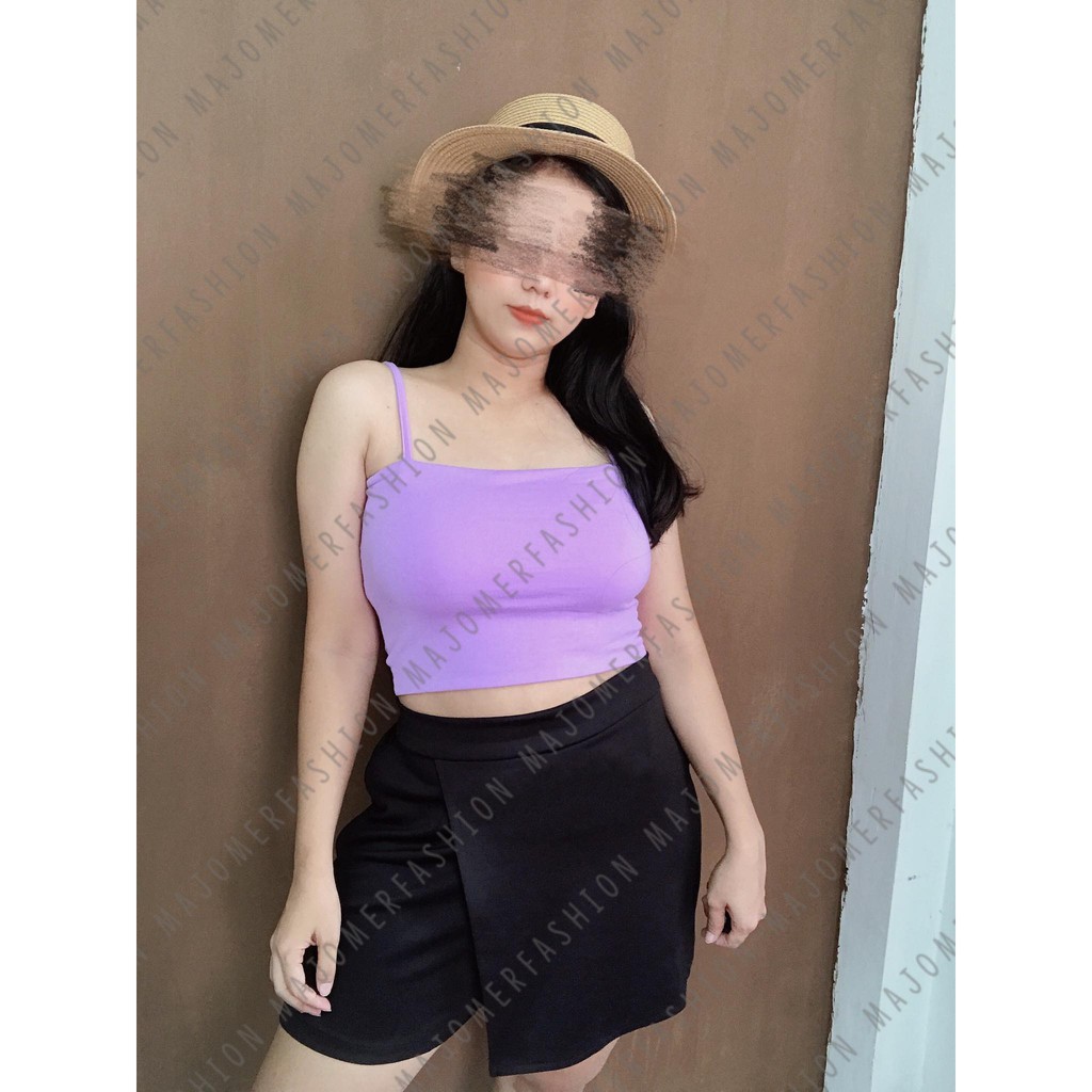MAJOMER ® | GABRIEL TANK TOP - CROP TOP KOREA ATASAN WANITA-LAVENDER