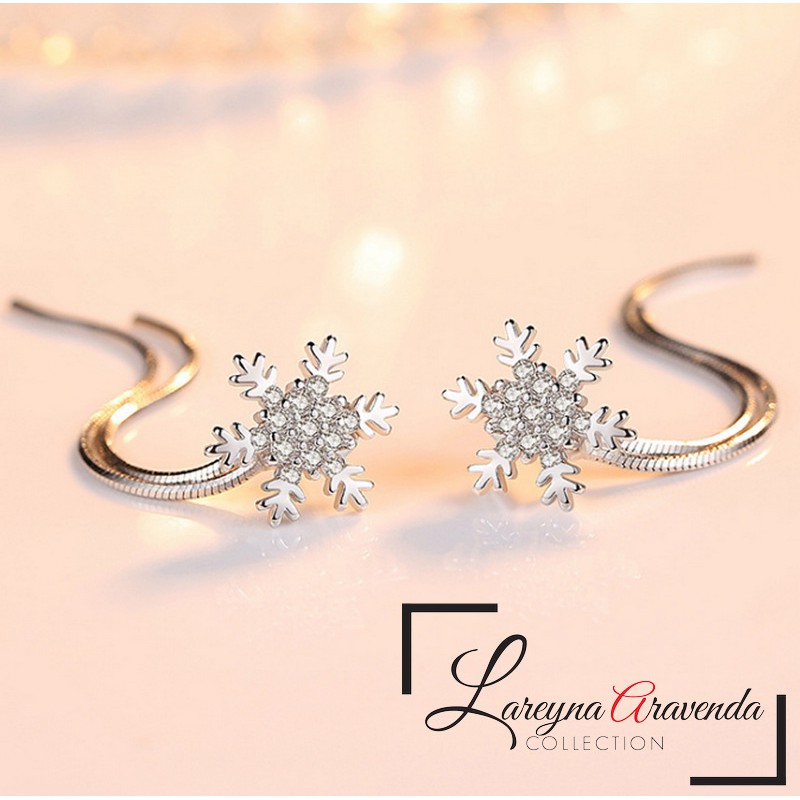 Anting Wanita Titanium Model Snow Kristal Crystal Swarovski AT086