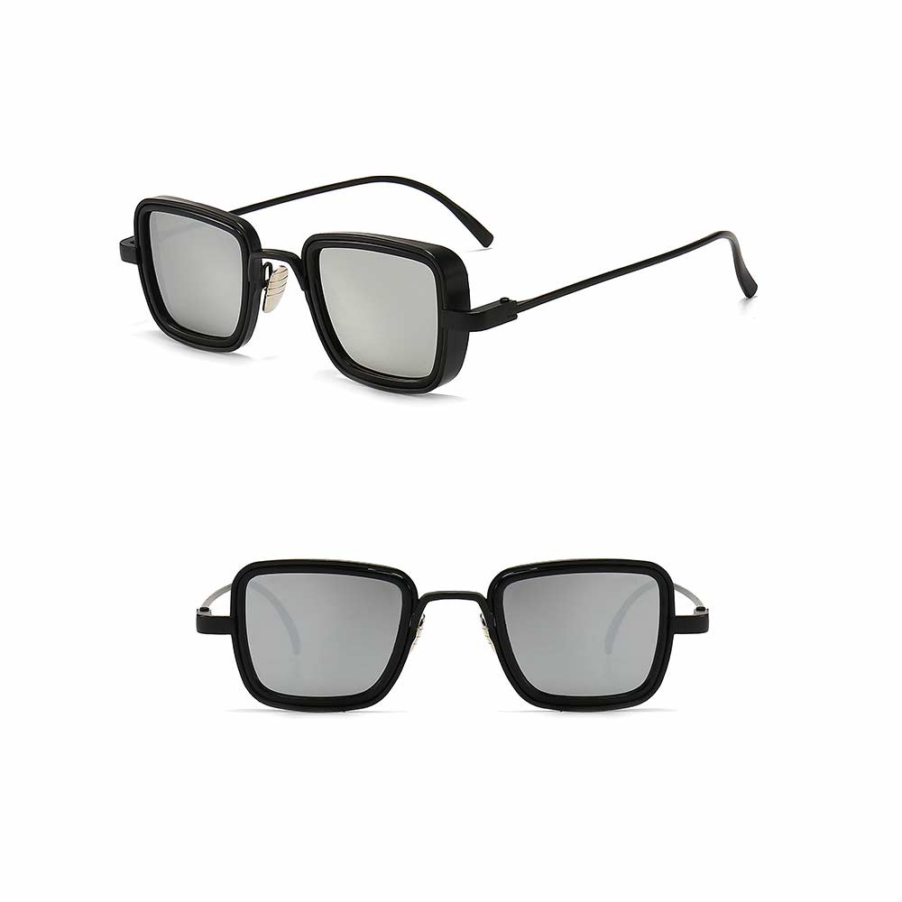 Kacamata Polarized UV400 [ Hitam Silver ] Anti Radiasi - Sunglasses Pria &amp; Wanita Korea - HM8106