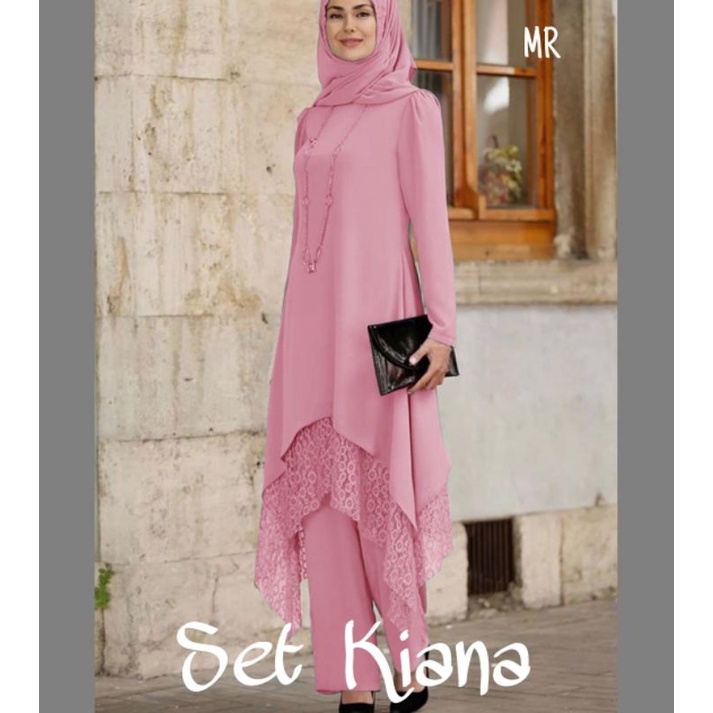 SET CELANA KIANA, BRUKAT MOSCREPE, GAMIS HIJAB MUSLIM, MAXY DRESS, SETELAN