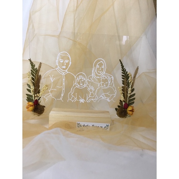 KADO RUSTIC (STANDING ACRYLIC) akrilik lukis wajah, tulisan dll