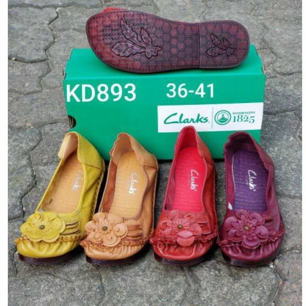 Sepatu wanita CLARKS flat Lotus/Clarks kulit asli