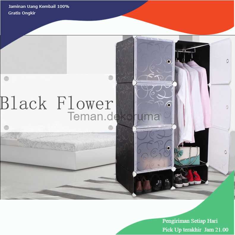 TD-DA1 TaffHOME Lemari Baju Plastik DIY 6 Pintu - LBXJ019