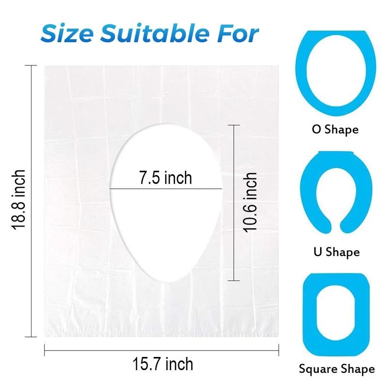 1 Pc/Bag PE Disposable Toilet Seat Covers For Home And Travel / Portable Toilet Covers Anti-Bacteria