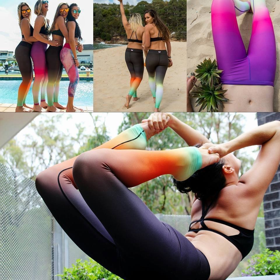 Celana Olahraga Wanita SXB Yoga Rainbow Legging Sporty