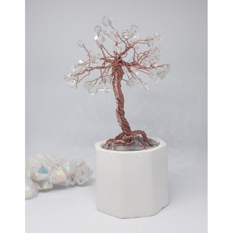 Pohon hias mini / Pohon batu clear quartz mini / bonsai batu clear quartz mini / mini crystal tree