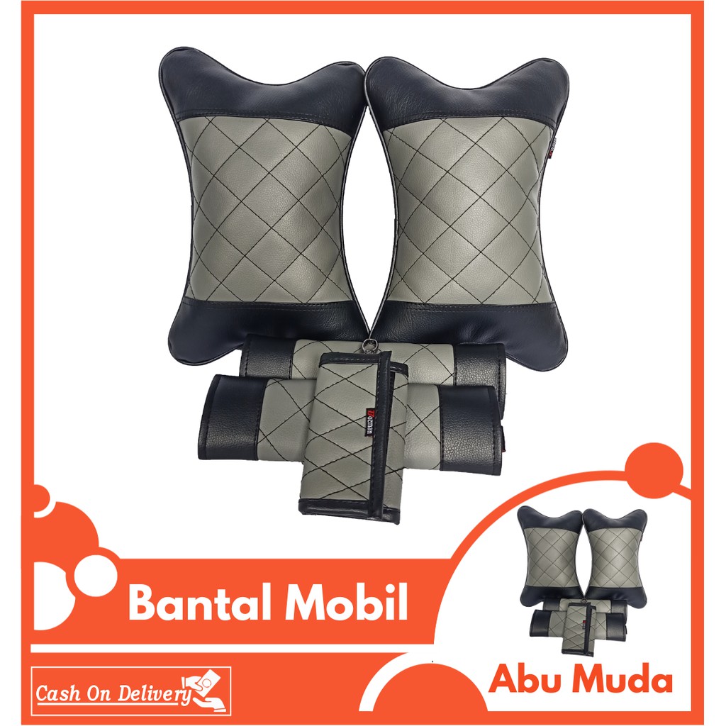 Set Bantal Mobil Premium 3 in 1 Bantal Seatbelt dan Kunci STNK Aksesories Mobil