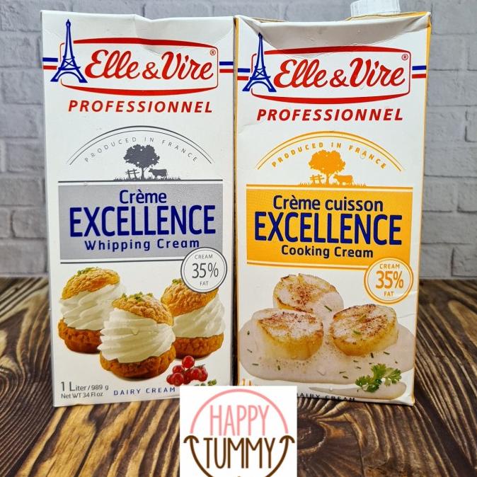 

(BISA COD) elle & vire cooking whipping cream whipped 1L original whip krimer
