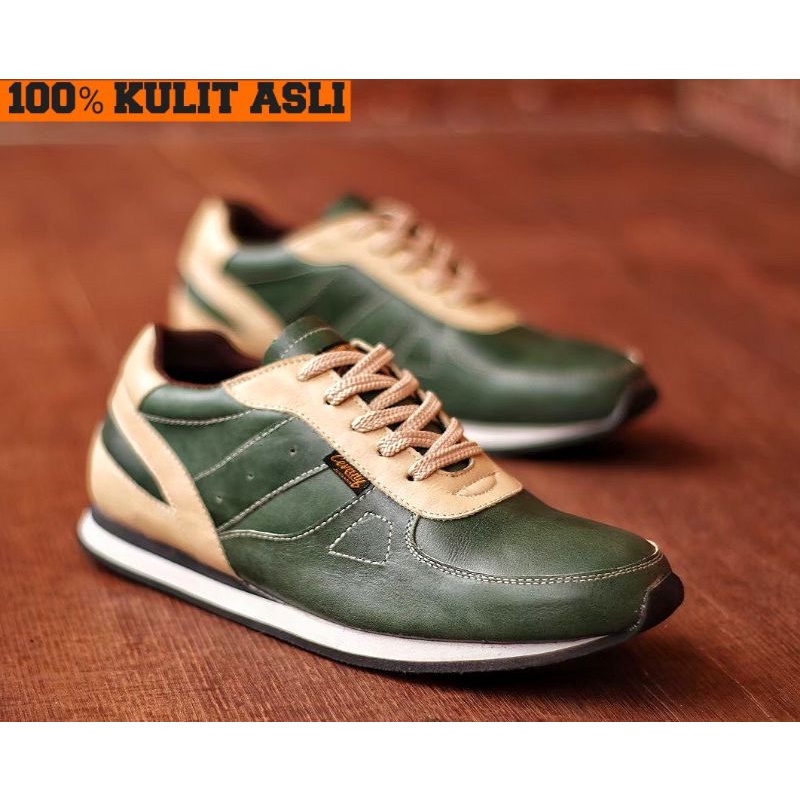 WOLF|100% KULIT ASLI SNEAKERS PRIA KASUAL SPORTY CEVANY JELLAL ORIGINAL CH1