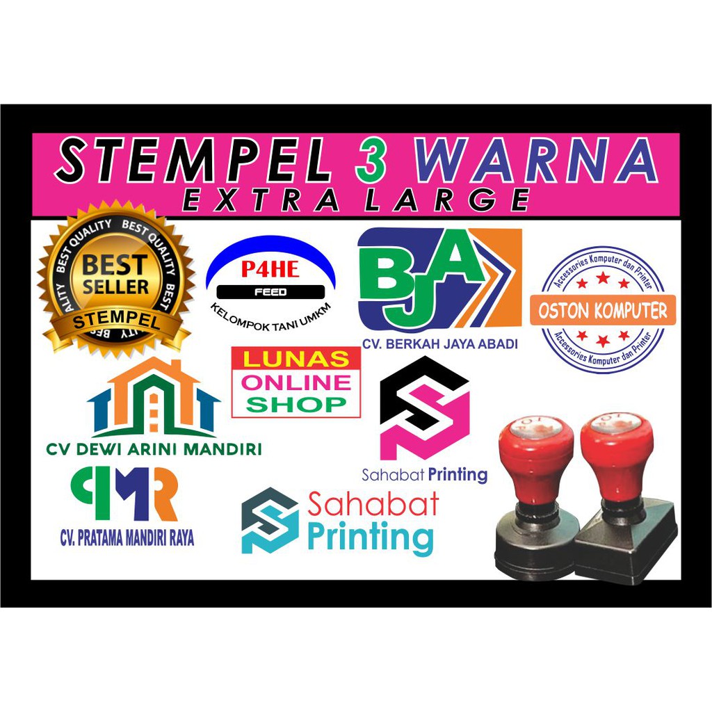 

TERMURAH Stempel 3 Warna Ukuran Extra Large SIAP CAP