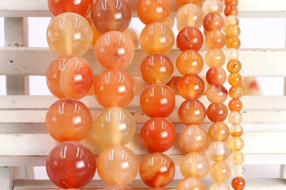 Round Carnelian Gemstone Natural Stone Beads