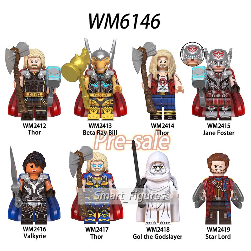 Marvel Mainan Action Figure Minifigures Thor 4 Janester Zeus Korg Valkyrie Heimdall Star Lord Untuk Koleksi