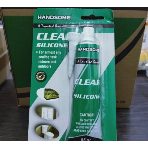 LEM SILIKON SILICONE SEALANT KACA PLASTIK TUBE CLEAR 85 GR-HANDSOME