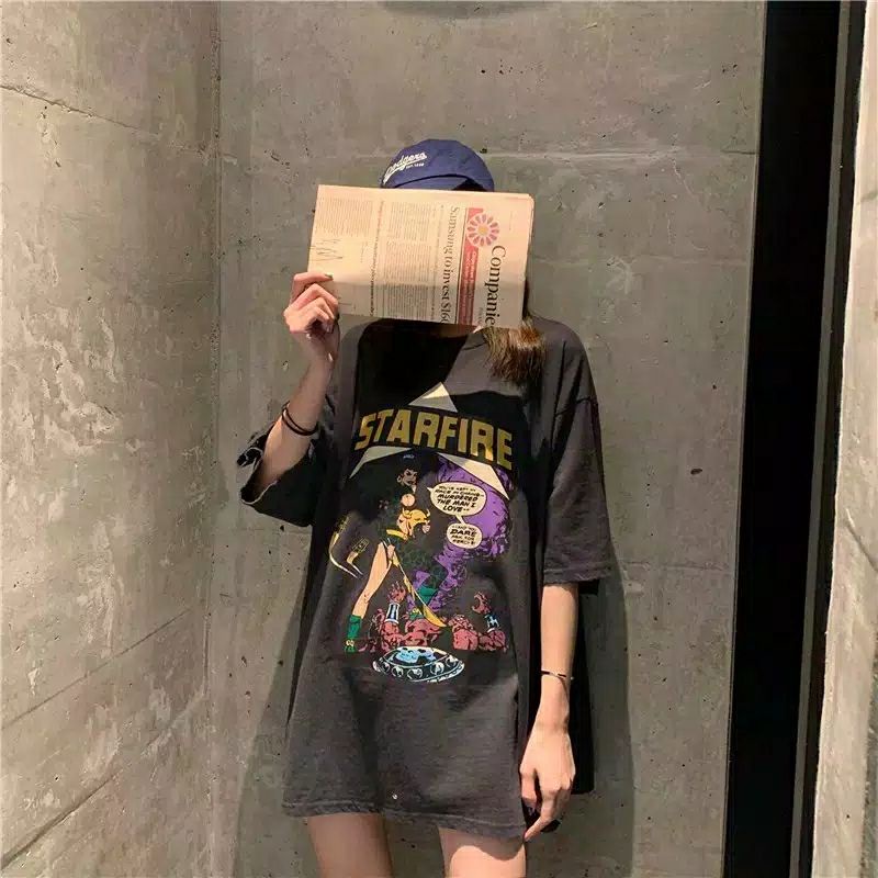 Arifirn Kaos Oversize StarFire (LD 106, P 65) - Kaos Wanita | Baju Wanita