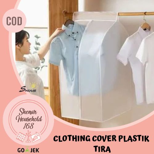 COVER BAJU GANTUNG PLASTIK PERLINDUNGAN BAJU PAKAIAN COVER BAJU RESLETING TRANSPARANT  ANTI DEBU MOTIF LUCU SARUNG BAJU COVER GANTUNG BAJU ( BISA COD) SHENAR