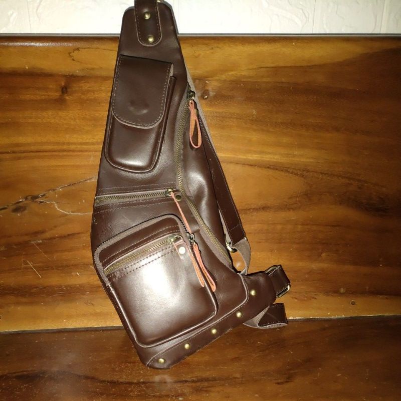 Tas slempang wb waistbag kulit asli