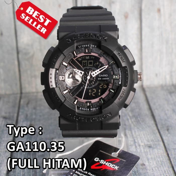 G Shock GA-110 Full Black Hitam Army Jam tangan pria