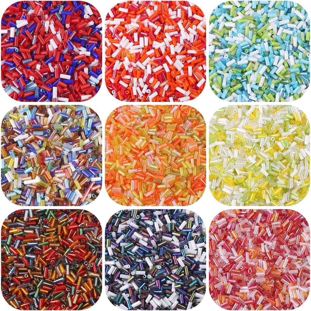 1300pcs Manik-Manik Kaca Transparan Warna Campur Untuk Gelang Kalung