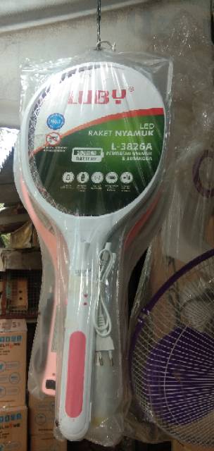 LUBY Raket Nyamuk Electric Swatter + Lampu LED Luby L3826A