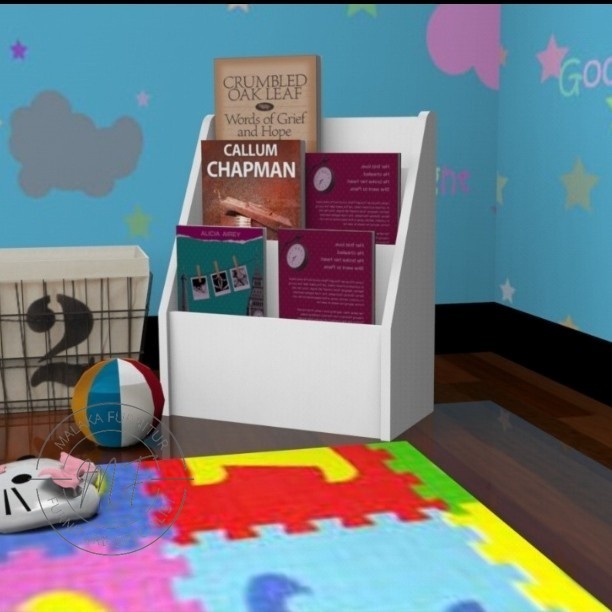 [MF Quality] Rak Buku Anak 3 tingkat Rak Montessori Rak Majalah Brosur Rak TK - Putih